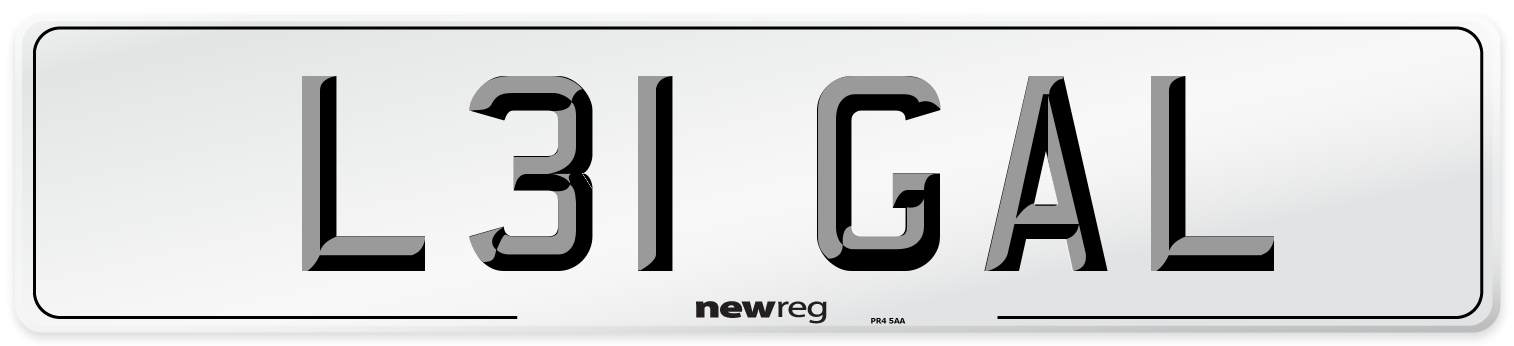 L31 GAL Number Plate from New Reg